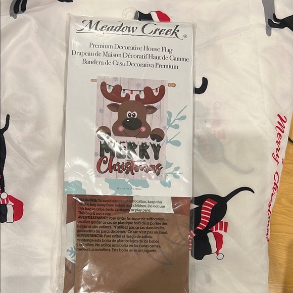 Merry Christmas Reindeer House Flag NWT - Picture 1 of 4